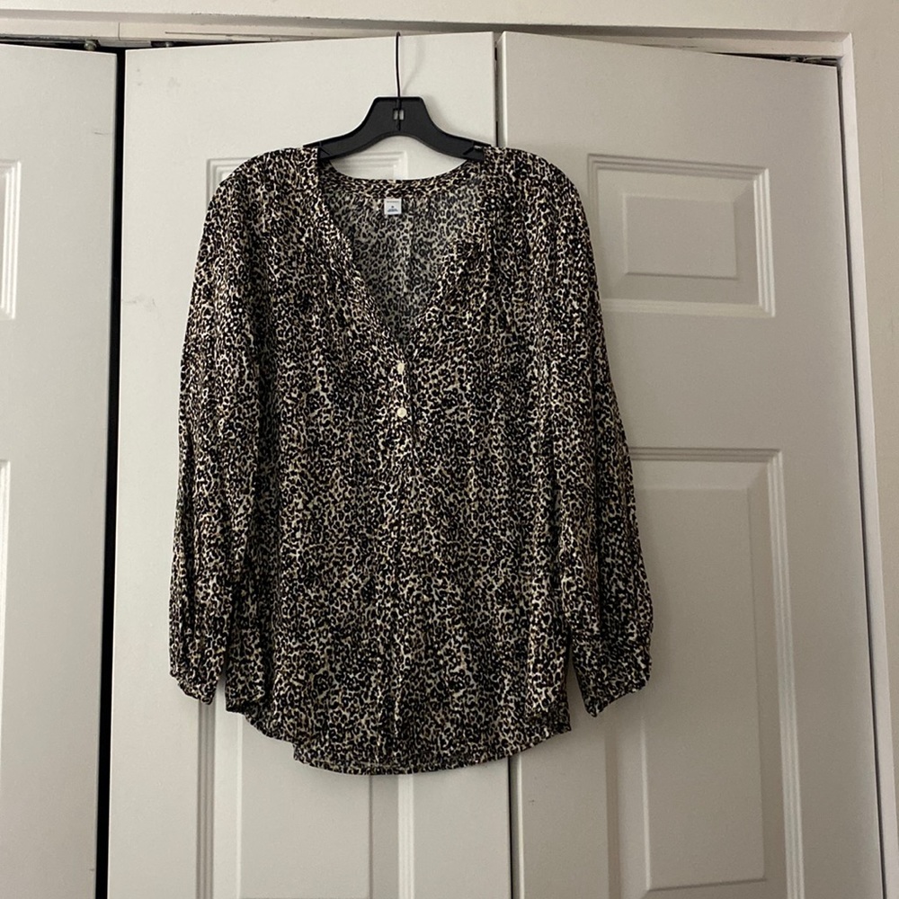 Old navy leopard blouse - worn once